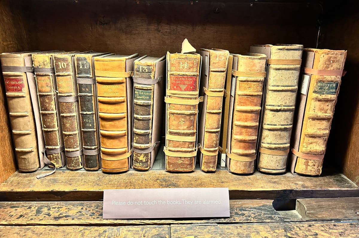 Please do not touch the books. They are alarmed